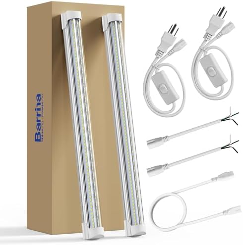 Barrina T8 LED Shop Lights 1.5FT, 25W 3450LM 6500K, 2 Pack High Output Tube