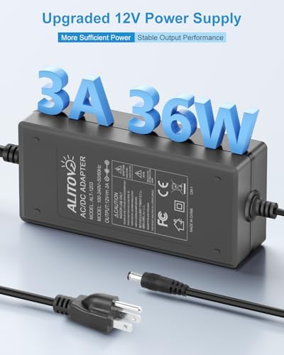 ALITOVE 12V 3A Power Supply 36W AC/DC Adapter 12 Volt Transformer 3Amp 2A