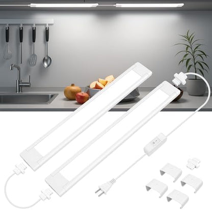 maylit Plug in Under Cabinet LED Light Bar, Ultra-Bright, Wired, 14 Inch