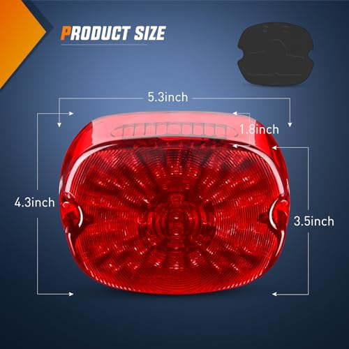 Nilight Motorcycle Tail Light Brake Turn License Plate for Harley, Red
