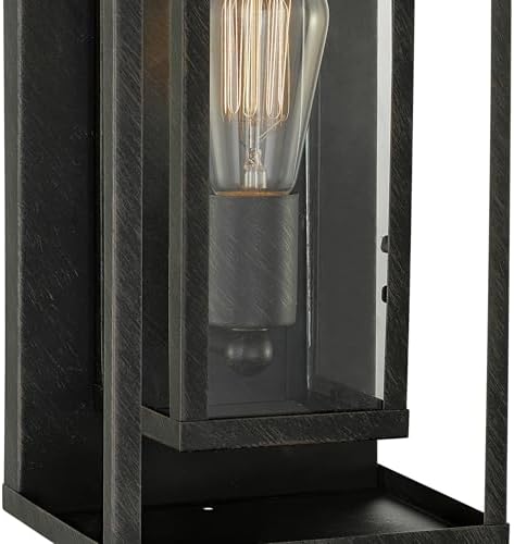 Globe Electric 44228 Montague 1-Light Outdoor Wall Sconce, Bronze, Clear Glass Shade,44228