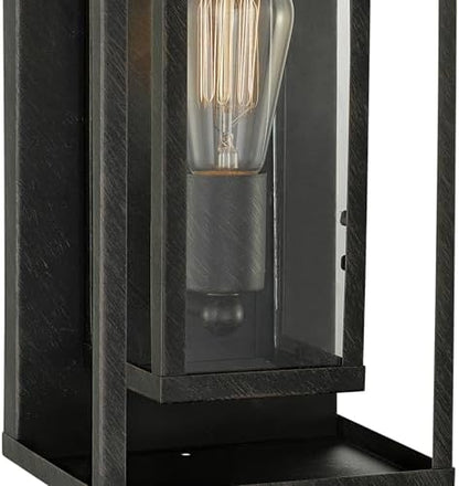 Globe Electric 44228 Montague 1-Light Outdoor Wall Sconce, Bronze, Clear Glass Shade,44228