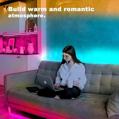 dalattin LED Strip Lights 200ft Lights Strip for Bedroom, Desk, Indoor Room Bedroom Brithday Gifts Decor with 44 Keys Remote and 24V Power Supply Color Changing Lights,2 Rolls of 100ft