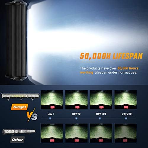 Nilight LED Light Bar 25Inch 162W Spot Flood Combo Off Road 12V 5Pin Rocker Switch Wiring Harness Kit, 2 Years Warranty (ZH081)