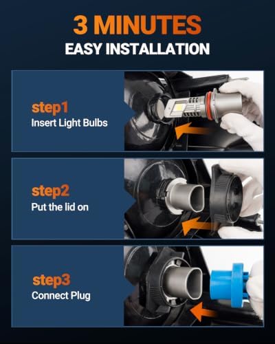 SEALIGHT Latest 9007 HB5 LED Bulb high/low beam, 50000LM Super Bright, 60000+ Hours Service Life, 6500K Cool White, 1:1 Halogen Size Replacement Exterior Light Bulbs, Plug N Play, Pack of 2