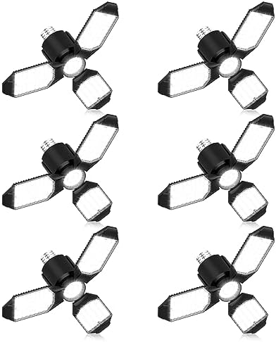 toberich LED Garage Lights 6 Pack, 8000LM Shop Lights 6500K