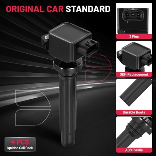 BDFHYK Ignition Coil Packs Compatible with Suzuki 2007-2009 SX4 2.0L l4, 2006-2008 Grand Vitara 2.7L V6, Coil for UF562 5C1785 E1062 52-2140 IC642 UF-562 3340065J00 Set of 4