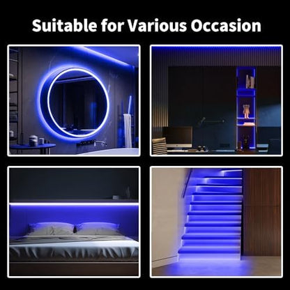 16.4FT Neon LED Strip Lights, 12V Blue Silicone LED Rope Lights
