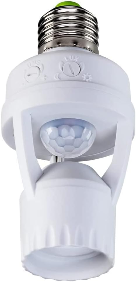 PIR Motion Sensor Light Switch 100-240V Motion Detector E26/E27 LED Base Lamp Holder Smart Switch Bulb Socket Adapter Converter - (Color: Lamp Head)
