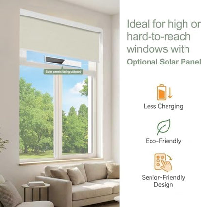 ZSHINE Motorized Blackout Roller Shades Remote Control Rechargeable(82026B)