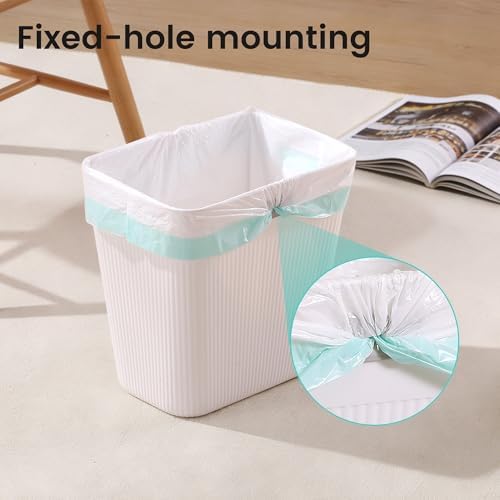 JOYMOOP Slim Trash Can 5-Pack, 2.2 Gallon Plastic Wastebasket for Bathroom, Bedroom, Office, Kitchen with 4 Rolls Bags, White