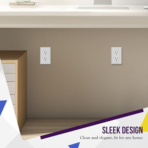 ENERLITES 1-Gang White Decorator Switch Outlet Wall Plate Cover, 10 Pack