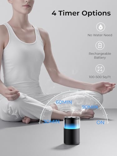 Waterless Essential Oil Diffuser: 𝟗-𝐂𝐨𝐥𝐨𝐫 𝐋𝐄𝐃 for Home