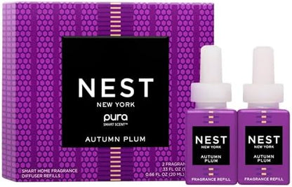 NEST New York Smart Home Fragrance Diffuser Refill Smart Vials, Autumn Plum - Set of 2 - Designed for NEST x Pura 3 and NEST x Pura 4 Diffusers - Cruelty Free, Vegan