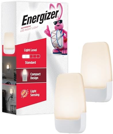 Energizer Night Lights Plug into Wall, 2-Pack, LED Plug in Nightlight