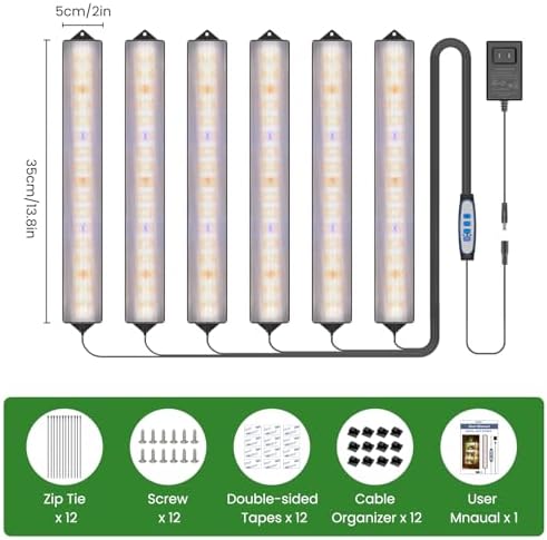 Wolezek 14in Grow Light Strip for Indoor Plants, Full Spectrum