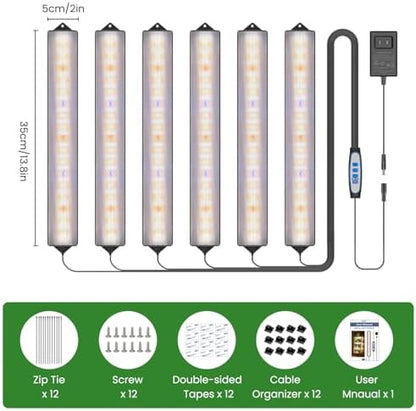 Wolezek 14in Grow Light Strip for Indoor Plants, Full Spectrum