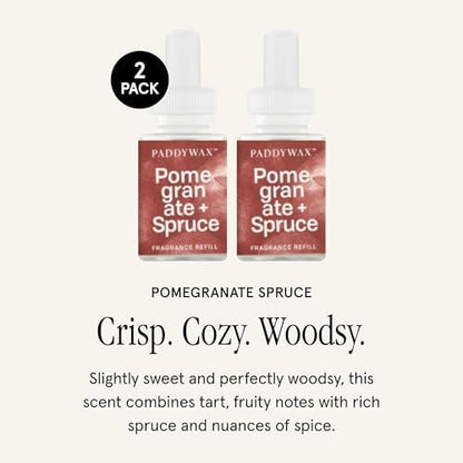 Pura x Paddywax Home Diffuser Refill, 2 Pack, Pomegranate Spruce