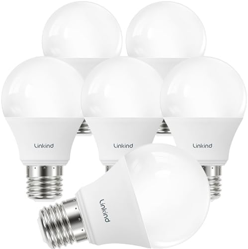 Linkind A19 LED Light Bulbs, 40 Watt Equivalent, 2700K Soft White 6 Packs