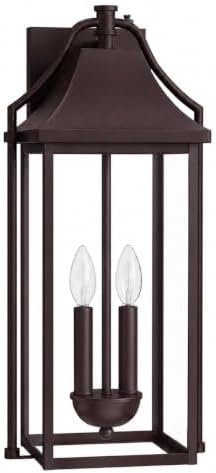 22IN Dusk to Dawn Outdoor Light Fixture, 2-E12 Base Porch Light