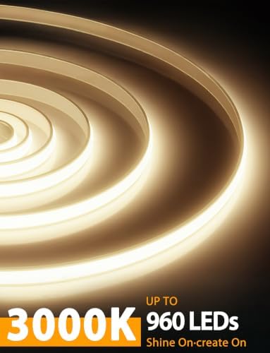 COB LED Strip Lights, Natural White Dimmable with Remote, 9.84ft