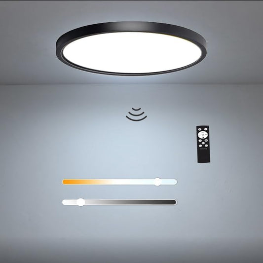 7 Inch Motion Sensor LED Ceiling Light, Black
