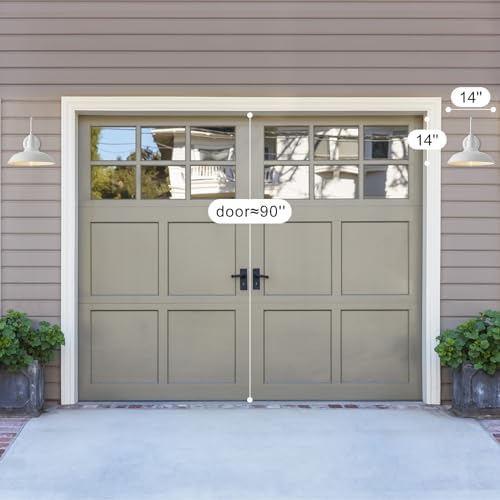 2 Pack 14in Barn Gooseneck Lights for House, White Outdoor Farmhouse Wall Light Fixture for Porch, Exterior Patio Wall Sconce for Front Door, Garage