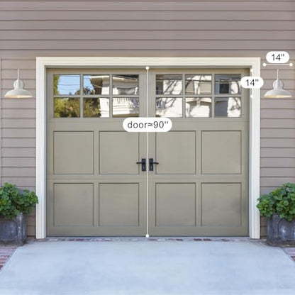 2 Pack 14in Barn Gooseneck Lights for House, White Outdoor Farmhouse Wall Light Fixture for Porch, Exterior Patio Wall Sconce for Front Door, Garage
