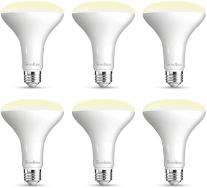 GvvooHome 6 Pack BR30 LED Flood Light Bulbs, 7W (65W Equivalent), 2700K Soft White, 650 Lumens, E26 Base, Dimmable, Indoor Recessed Can Lighting for Living Room, Bedroom, Kitchen