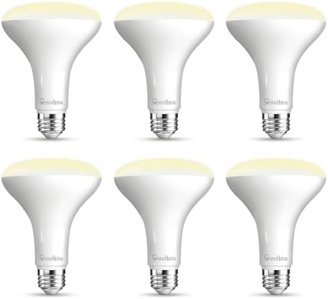 GvvooHome 6 Pack BR30 LED Flood Light Bulbs, 7W (65W Equivalent), 2700K Soft White, 650 Lumens, E26 Base, Dimmable, Indoor Recessed Can Lighting for Living Room, Bedroom, Kitchen
