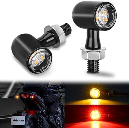 Nilight Motorcycle LED Turn Signal Brake Lights for Harley Honda Red Yellow