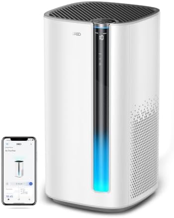 DREO Smart Air Purifier for Home, Washable Pre-Filter, Air Purifiers with Wi-Fi/Voice/Alexa,Smoke,Dust,Pollen,Odor,PM2.5 Monitor, 4 Fan Speeds & Auto/Turbo/Quiet Sleep Mode,DR-HAP003AS Pearl White