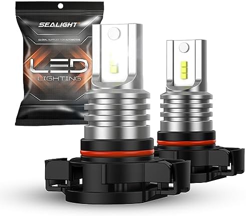 SEALIGHT 5201/5202 LED Fog Light Bulbs, Real 1:1 100% Successful Installation, 6500K Cool White Fog Light Bulb, PS24W/PS19W LED Fog Lights For Cars, HID Car Lighting Kits, Plug-N-Play Pack of 2