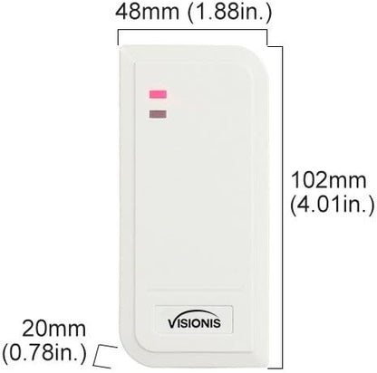 Two Doors Access Control Time Attendance TCP/IP Wiegand Controller Box with Power Supply Included + White Indoor/Outdoor Card Reader + Software Included 20,000 Users Kit - Visionis FPC-6476