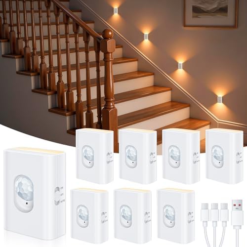 WILLED Motion Sensor Night Lights, Rechargeable Soft White Stair Lights