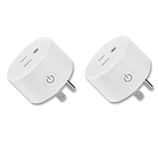 Tuya WiFi Smart Plug Works with Alexa Google Assistant IFTTT for Voice Control Mini Smart Outlet Plug with Timer Function,No Hub Required,Only 2.4GHz Wi-Fi,FCC/Rohs Listed Socket(2 Pack)
