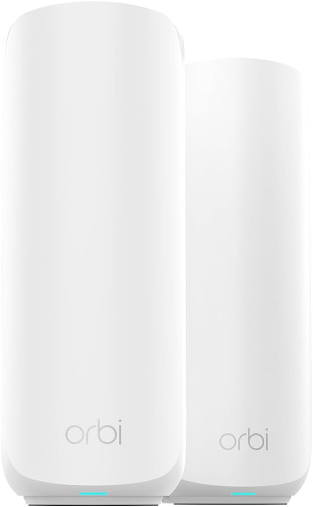 NETGEAR Orbi 370 Series Dual-Band WiFi 7 Mesh System for Home (RBE372) – Wireless Router (no Modem) + 1 Extender, Security Features, Covers 4,000 sq.ft., 70 Devices, Universally Compatible with ISPs
