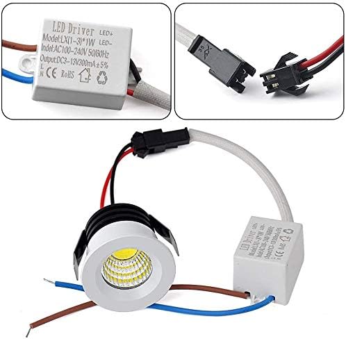 5Pack 1 inch Recessed LED Lights, 3W Mini Recessed LED Lights AC110V