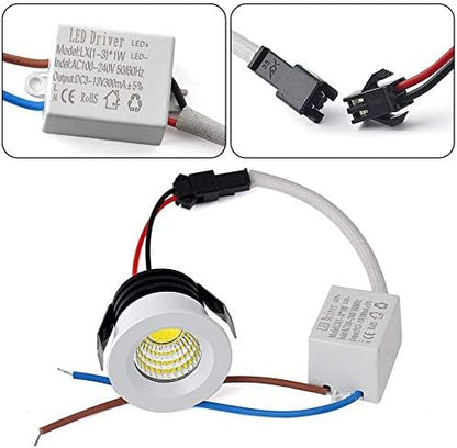 5Pack 1 inch Recessed LED Lights, 3W Mini Recessed LED Lights AC110V