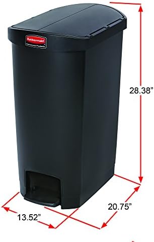 Rubbermaid Commercial Products STREAMLINE Plastic Front Step Step-On-Trash/Garbage Can/Bin, 13 GAL, Beige, for Doctor's Office/Hospitals/Healthcare
