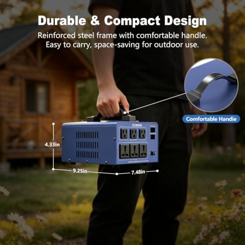5000W Voltage Converter Transformer, 110V/120V to 220V/240V Step Up Down