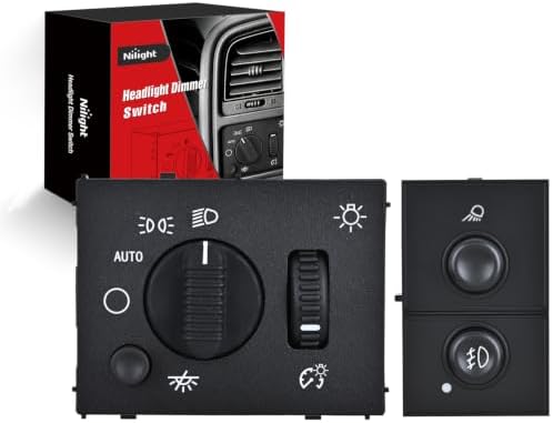 Nilight Headlight Dimmer Switch and Cargo Fog Light Switch Compatible with 2003 2004 2005 2006 2007 Chevy Avalanche Silverado Suburban Tahoe GMC Sierra Yukon Hummer H2 2003-2006 Cadillac Escalade