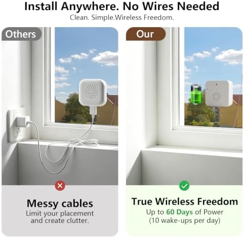 2K Wireless Window Cameras for Home Security, 6s Pre-Roll