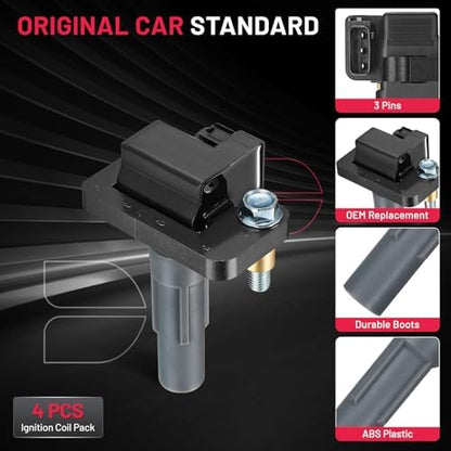 BDFHYK Ignition Coil Packs Compatible with Subaru WRX STI Impreza Forester Legacy H4 2.5L 2010 2011 2012 2013 2014 2015 2016 2017 2018 2019 2020 Coil for UF665 COP583 49122 5C2100 C884 Set of 4
