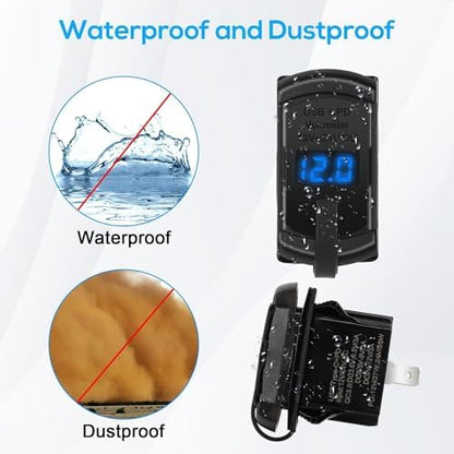 Linkstyle 2PCS Car Rocker Switch Outlet, 36W QC3.0 USB-A Port & 55W PD Port Charger Socket with LED Voltmeter for 12V/24V RV Boat Motorcycle