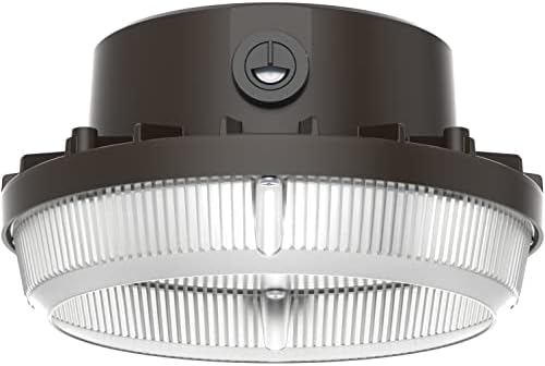 Lithonia Lighting BarnGuard LED Barn Light, Dusk to Dawn Outdoor Lighting, 4000K Cool White, Wall or Pole Mountable Yard Light Fixture, 120V, Aluminum, Dark Bronze