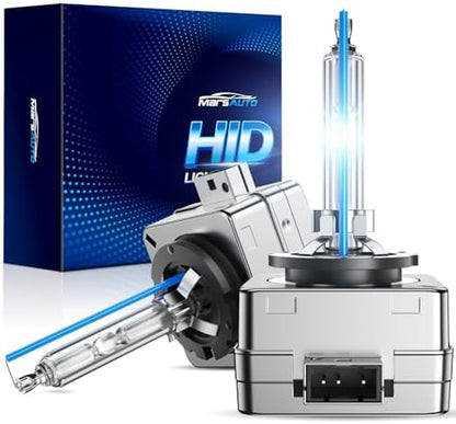 Marsauto D1S HID Bulbs, 8000K Cold White Xenon Bulb, 66144 66140 85140 85415 (85415C1) for HID Replace, Plug and Play, Pack of 2