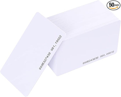 RFID ID Cards Proximity Smart Card for Door Access Control Contactless 125kHz 0.8mm Thick Read Only Pack of 50