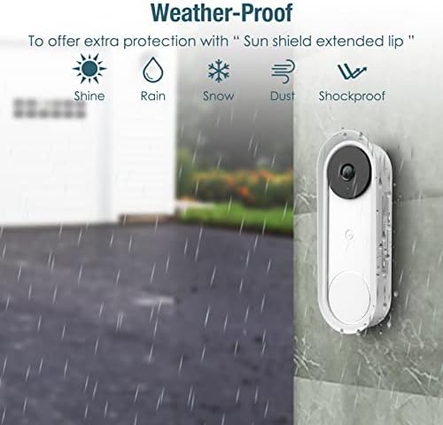 FINTIE Cover for Google Nest Doorbell Wired 2nd Gen/3rd Gen, Black/White