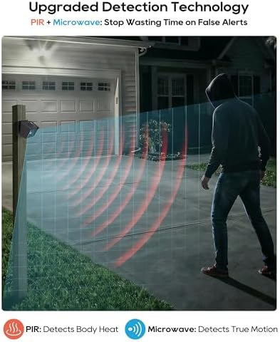 Solar Wireless Driveway Alarm - 1/2 Mile Long Range IP65 Weatherproof, Microwave & Infrared Dual Detection to Reduce False Alarms, DIY Home Security Alert System for Indoor/Outdoor Property (1R1S)